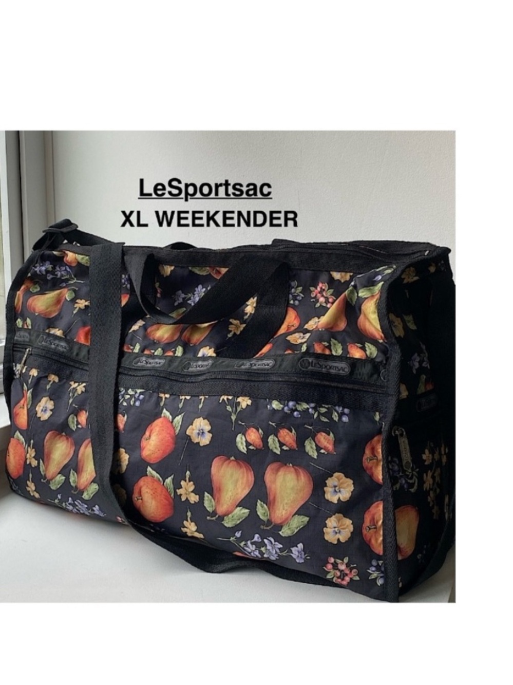 LeSportSac Extra Large Floral & Fruit Patterned printed Weekender ⭐️⭐️